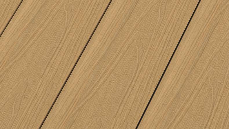 planeo MAXLine Nature - WPC CoEx coated XL decking board hollow chamber - sand 3m textured/smooth brushed