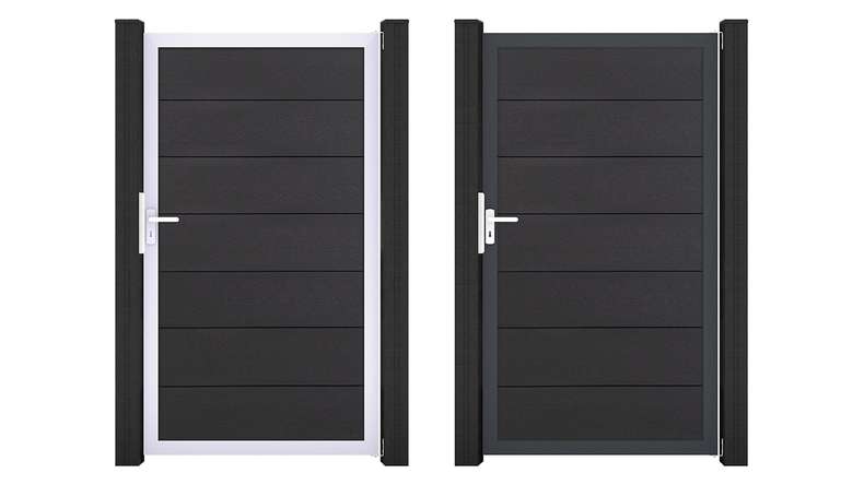 planeo Gardence Strong XL – BPC Universal Gate, Anthracite Grey with aluminium frame, 100 x 180 x 4 cm