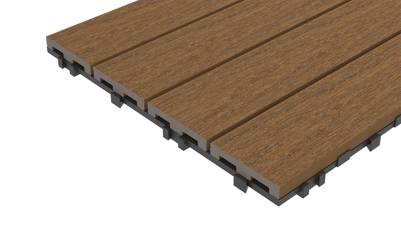 planeo WPC-CoEx decking tile, Burma Teak, 90 x 30 cm