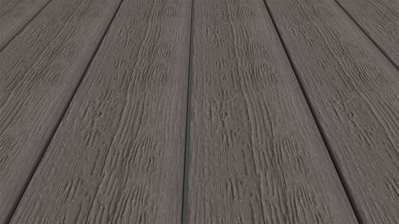 planeo ANTIKWoodline – WPC CoEx-coated decking board, lightweight composite profile – Dark Grey, 3m – rustic/smooth brushed