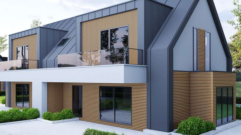 planeo LINEA Wide – WPC CoEx cladding, Burma Teak, 2900 x 181 mm