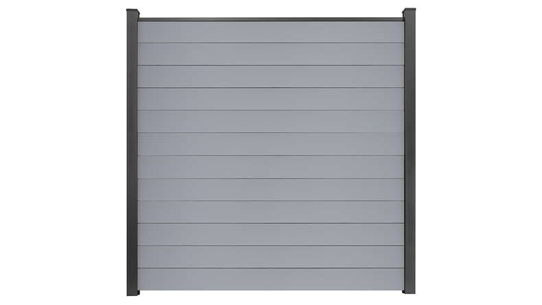 planeo Gardence Simply Small - PVC plug-in fence silver-grey 180 x 180 cm