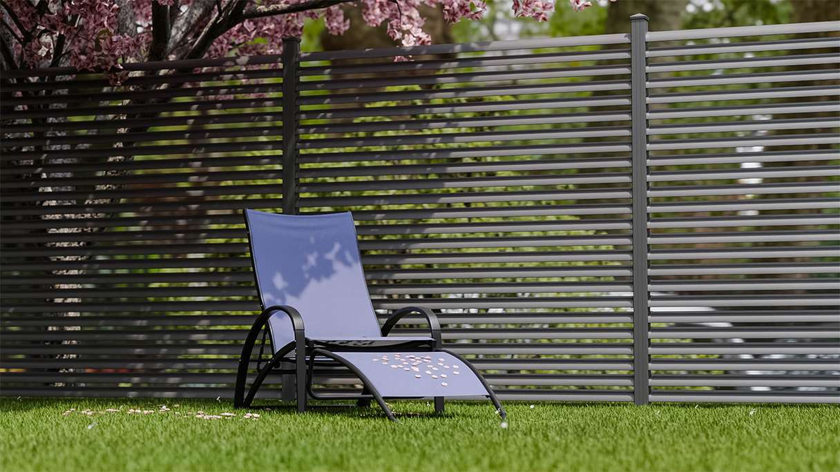 planeo Gardence Metallic Ellipse - Aluminium Garden Fence Square Anthracite | DB703