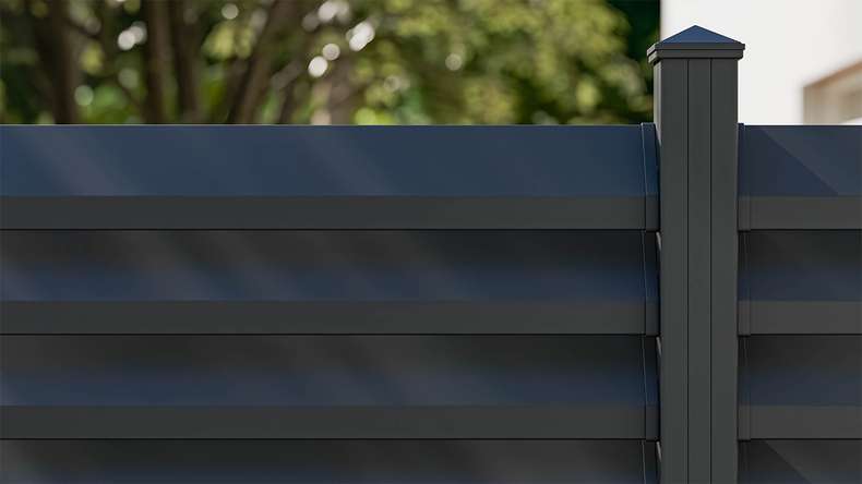 planeo Gardence Metallic Rhombus - Aluminium Garden Fence Square Anthracite | DB703