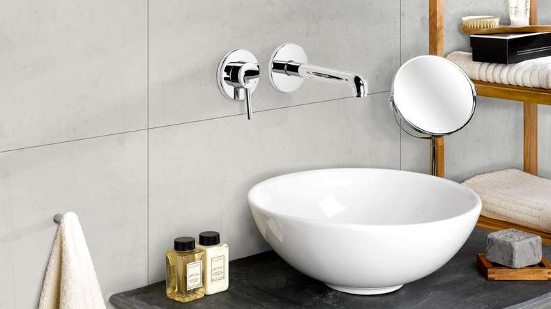Plastic wall cladding - planeo StrongWall - Light Cement