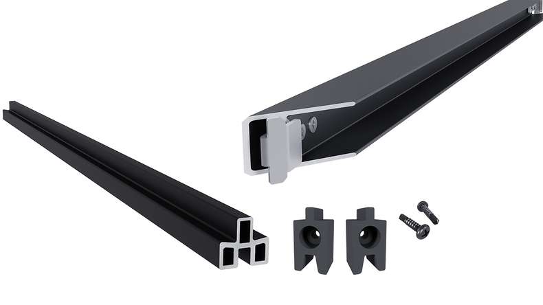 planeo LINEA – Anthracite aluminium start and end profile for sloping elements
