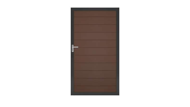 planeo Solid - universal door Terra with anthracite aluminium frame