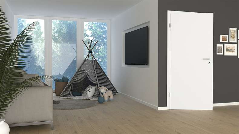 planeo interior door PUREA Calma White 9003 Design edge | CPL - 2110 x 610|735|860|985 mm