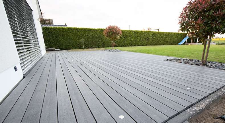 Complete set TitanWood 3m solid plank wood structure light grey 9.2m² incl. aluminium-UK