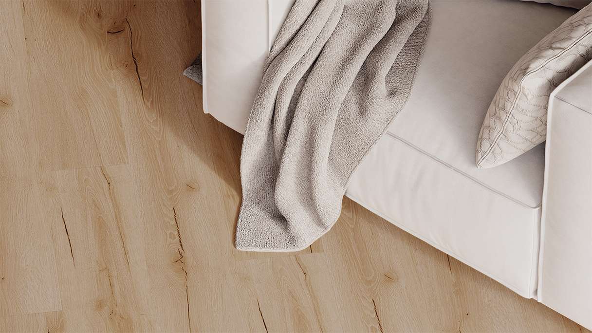 planeo Rigid Klick Vinyl - HOMEtec Basic 30 IXPE Light Brown Classic | Impact sound insulation integrated (RP-E30-8)