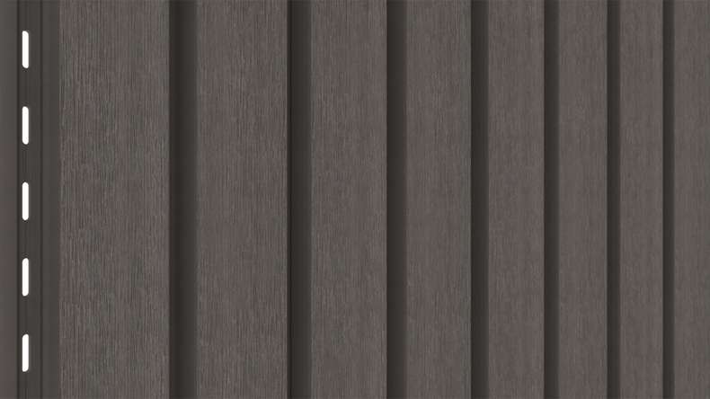 planeo LINEA Wide – WPC CoEx cladding, dark grey, 2900 x 181 mm