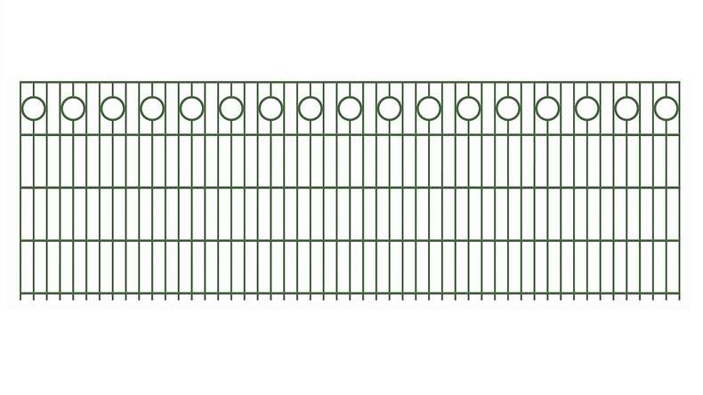 planeo double-rail decorative fence Halo 6/6/6 RAL 6005 moss green