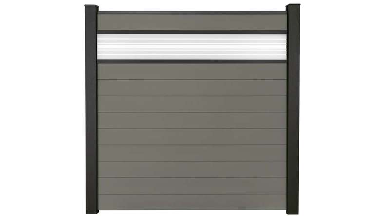 planeo Solid - garden fence design panel glass30 grey