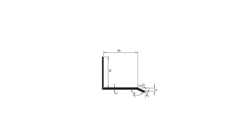 planeo aluminium drip edge profile 35x35x3000mm aluminium-natural