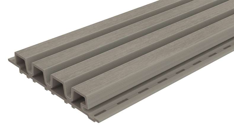planeo LINEA Slim – WPC CoEx cladding, light grey, 2900 x 215 mm