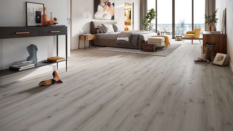 planeo Rigid Click Vinyl - HOMEtec Basic 30 IXPE Grey Oak | Impact sound insulation integrated (RP-E30-6)