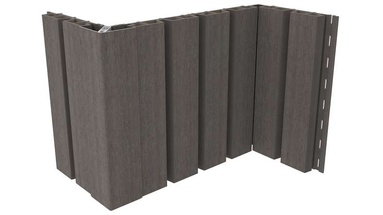 planeo LINEA Wide – WPC CoEx cladding, dark grey, 2900 x 181 mm