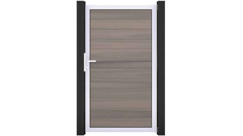 planeo Solid - universal door Bi-Color co-ex with silver aluminium frame 100x180x4cm
