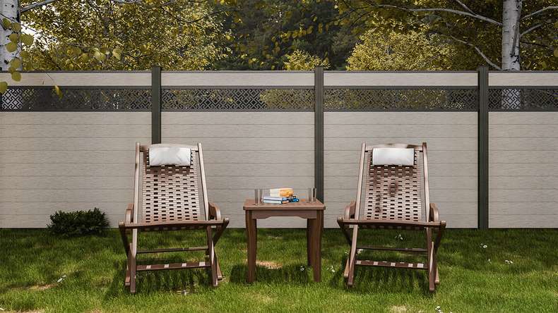 planeo Gardence Strong - BPC plug-in fence Abstract Bi-Color Sand 180 x 180 cm
