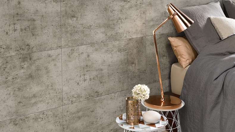 planeo StrongWall - Wall panelling plastic Dark Cement 65 x 37.5 cm