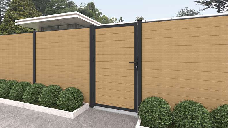 planeo INFINITY - WPC CoEx plug-in fence sand 176 x 183 cm