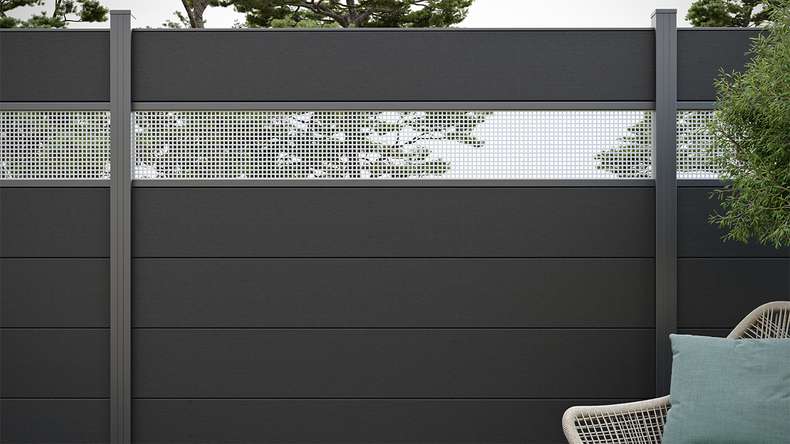 planeo Solid Grande - plug-in fence standard anthracite grey