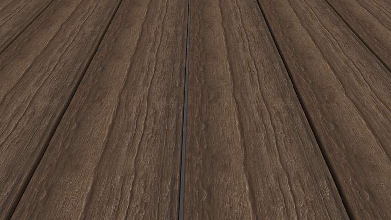 planeo ANTIKWoodline – WPC CoEx-coated solid decking board – Ipe Brown 3m – rustic/smooth brushed