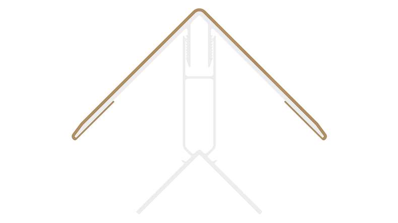 planeo LINEA – Aluminium CoEx external corner profile, Sand, 3000 x 66 x 66 mm