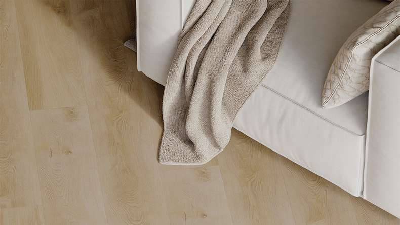 planeo Rigid Klick Vinyl - HOMEtec Basic 30 IXPE Sunlit Amber Oak | Impact sound insulation integrated (RP-E30-5)