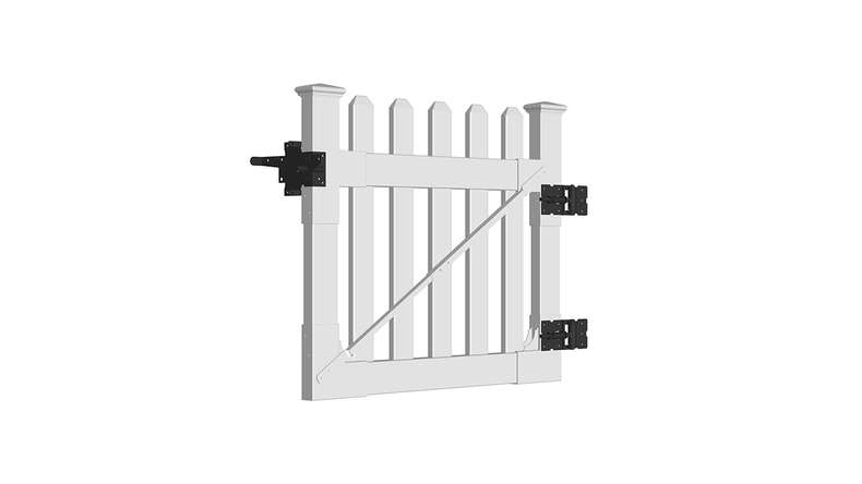 planeo Privara - PVC front garden fence door white - UV-resistant | 100 x 80 cm