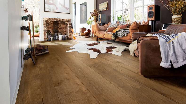 MEISTER Lindura wood flooring HD 400 - 08903 Oak authentic olive grey vintage texture, natural oiled 2200 x 270 x 11 mm (500213-2200270-08903)