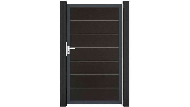 planeo Solid Grande - Premium Universal Door Black co-ex with Anthracite Aluminium Frame 180x150x4cm
