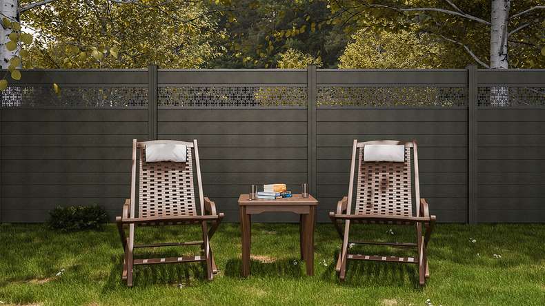 planeo Gardence Strong - BPC plug-in fence Oriental anthracite grey 180 x 180 cm