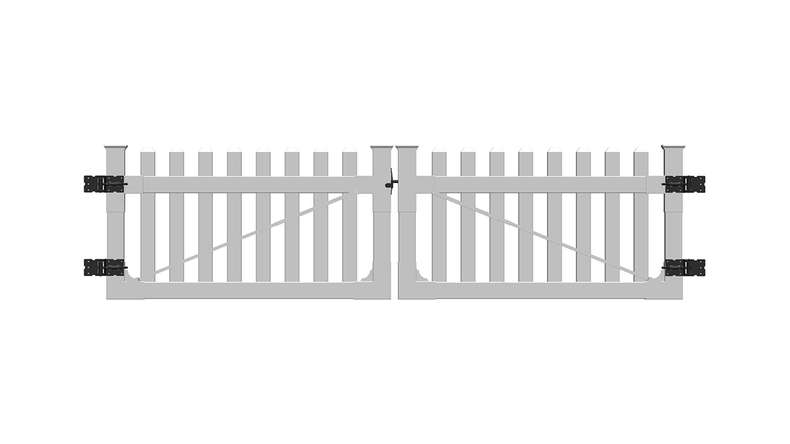 planeo Privara - PVC front garden fence gate white - UV-resistant | 300 x 80 cm