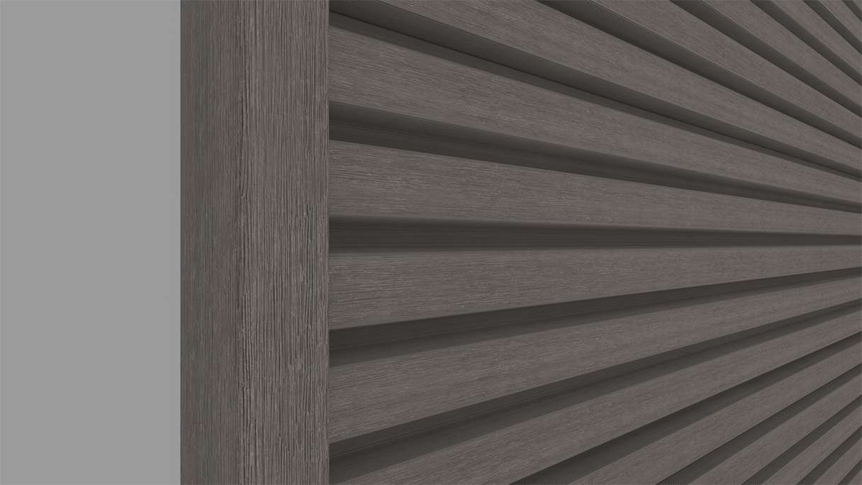 planeo LINEA Slim – WPC CoEx cladding, dark grey, 2900 x 215 mm