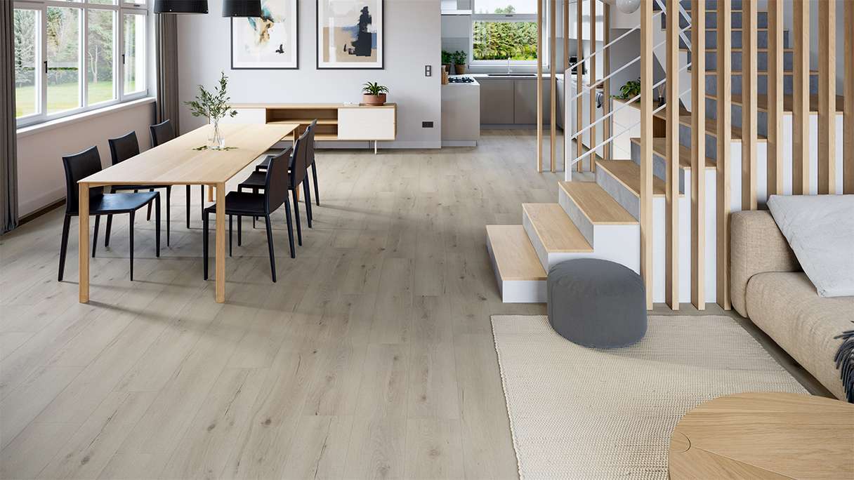 planeo Rigid Click Vinyl - Riverwalk Oak | Impact sound insulation integrated (DF-K-922-055)