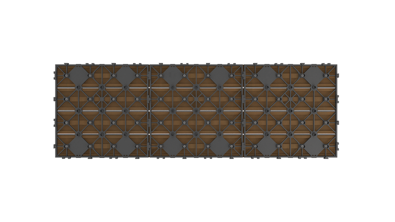 planeo WPC-CoEx decking tile, Burma Teak, 90 x 30 cm