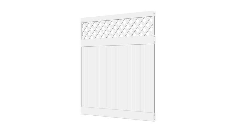planeo Privara - PVC picket fence white with trellis - UV-resistant | 177 x 178 cm