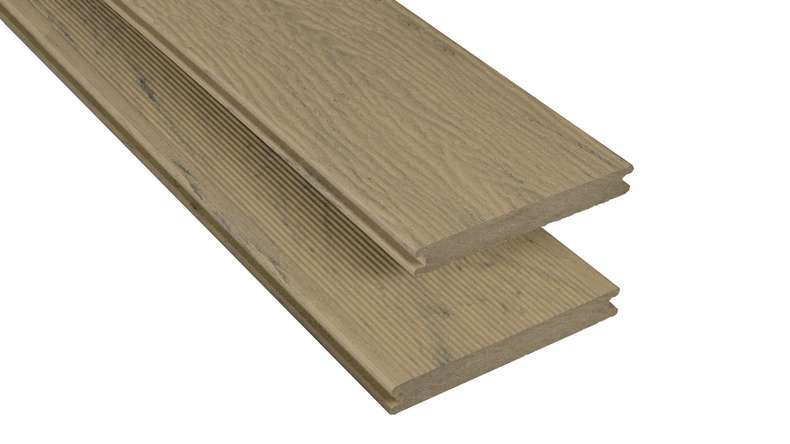 planeo WPC - decking board solid velvet ash matt 2,40m - embossed