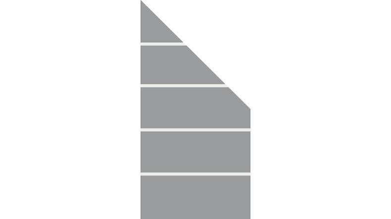 planeo Ambiente - glass privacy screen angled right block stripes 90 x 180 cm