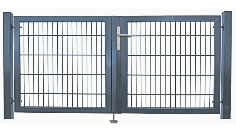Universal door medium 2-leaf anthracite H 800 x W 3158 mm incl. gateposts