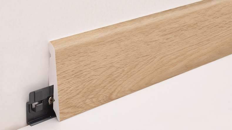 planeo skirting board SolutionX 2in1 - 2400 x 14 x 58 mm light oak (SL0057)