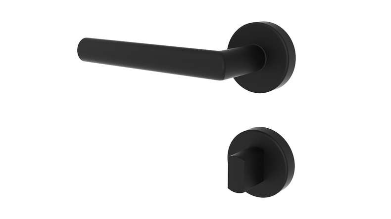 planeo Edelwerk VYRO door handle matt black WC round rose