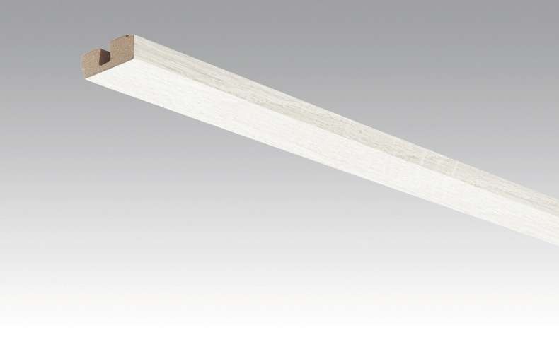 MEISTER skirting boards ceiling trims oak white opaque 4069 - 2380 x 40 x 15 mm (200032-2380-04069)