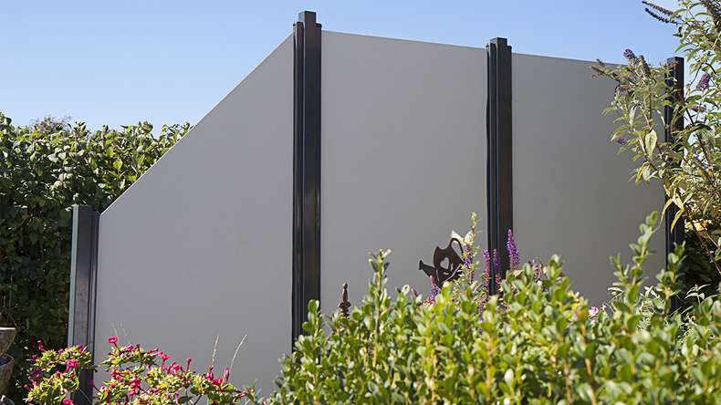 planeo Gardence Resistant - HPL privacy fence upright plain grey 90 x 180cm