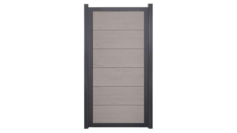 planeo Viento - garden fence upright Bi-Color with aluminium frame in anthracite