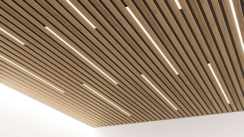 Skaben acoustic panels SilentWall Easy-Sticks - Rustic oak - 250 x 3.45 cm