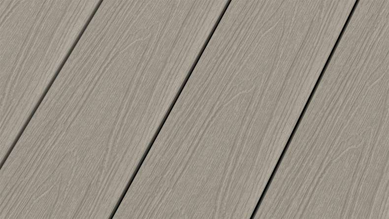 planeo WOODLine Nature - WPC CoEx coated decking board hollow chamber - light grey 3m textured/smooth brushed