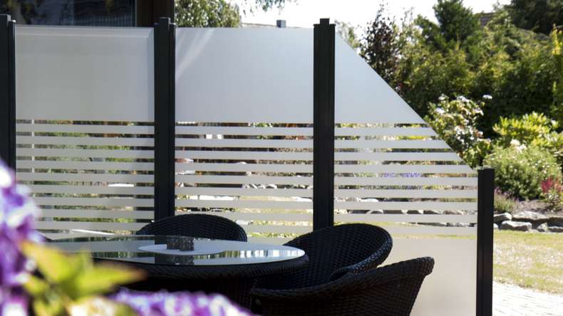 planeo Ambiente - glass privacy screen upright strip 120 x 180 cm