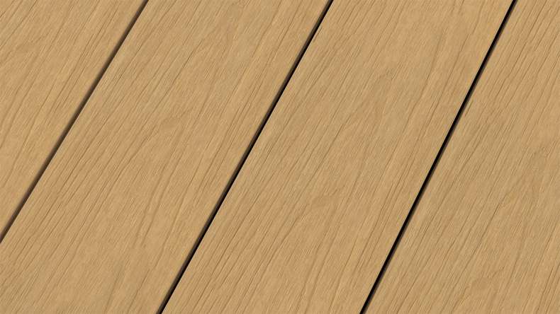 planeo WOODLine Nature - WPC CoEx coated decking board hollow chamber - sand 3m textured/smooth brushed